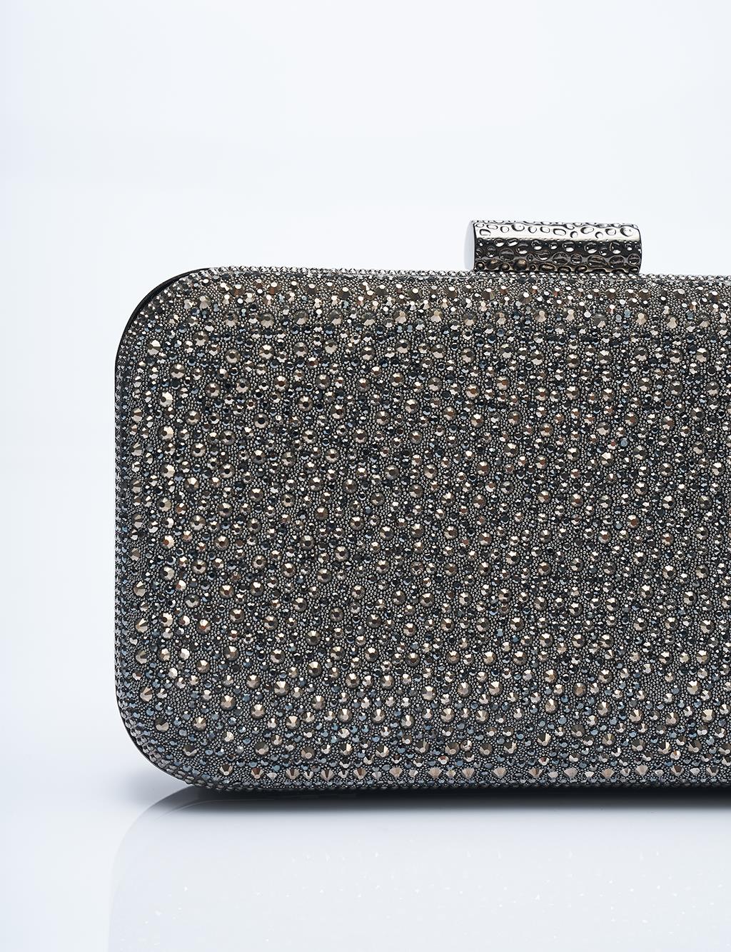 Stone-embellished Portfolio Bag Anthracite