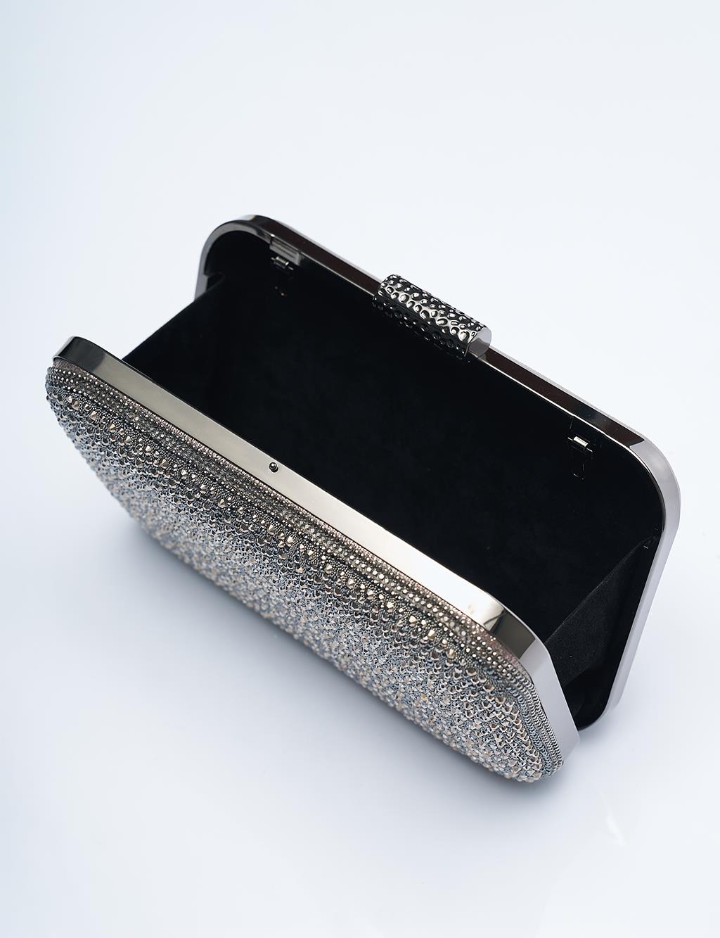Stone-embellished Portfolio Bag Anthracite