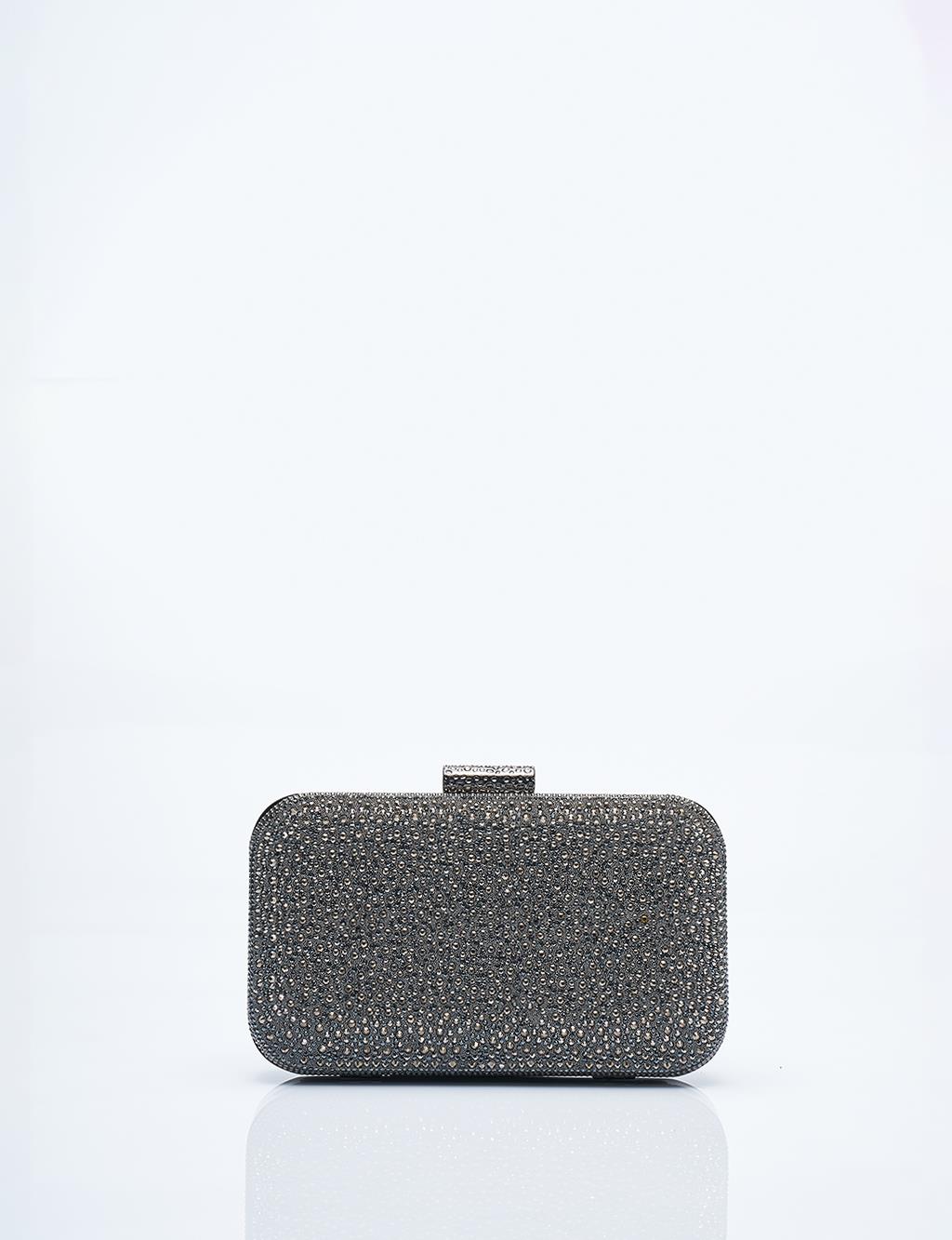 Stone-embellished Portfolio Bag Anthracite