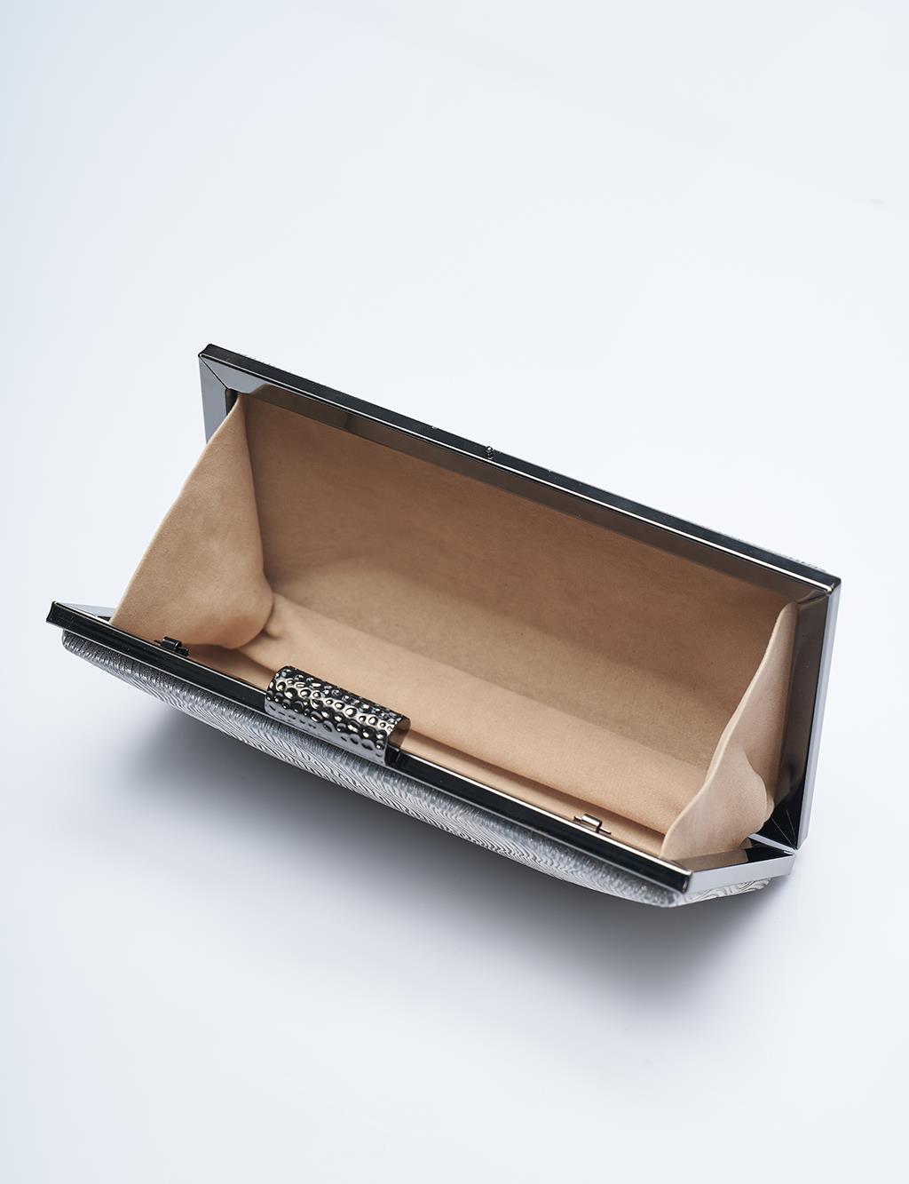 Sim Dokulu Portföy Çanta Gümüş 