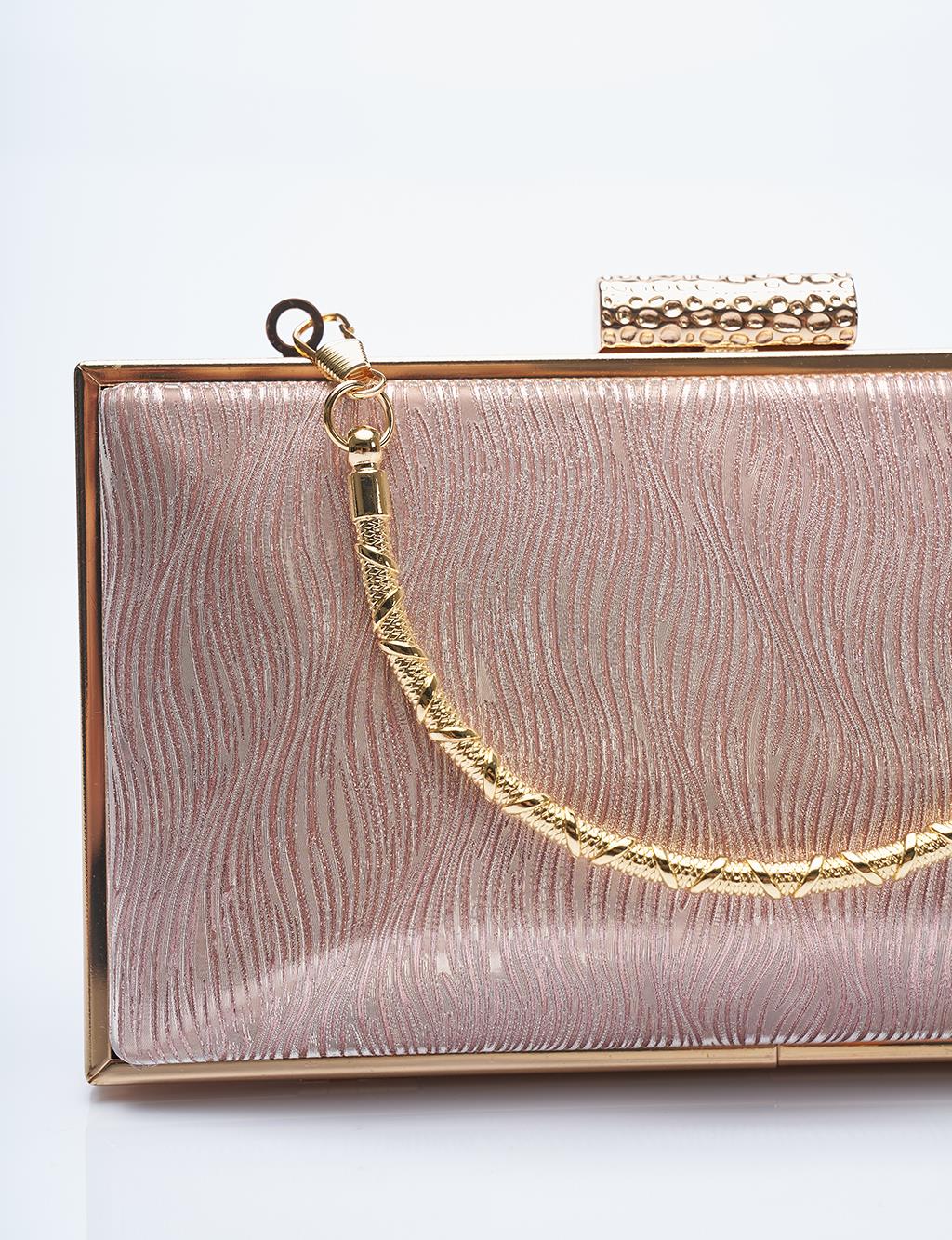 Sim Dokulu Portföy Çanta Rose Gold 