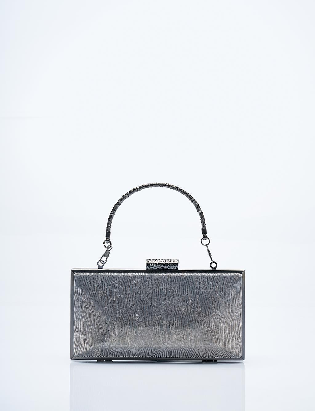 Sim Dokulu Portföy Çanta Gümüş 