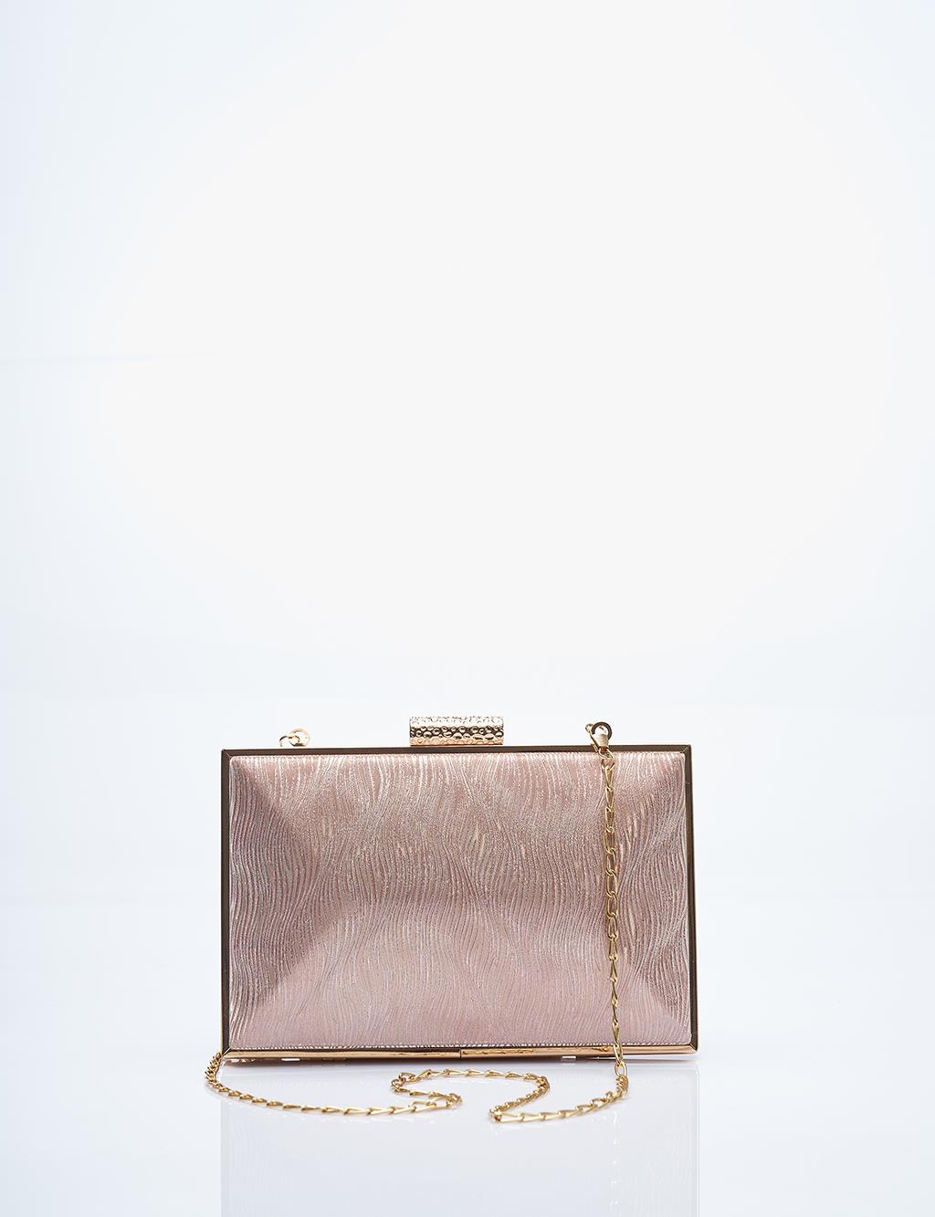 Sim Dokulu Portföy Çanta Rose Gold 