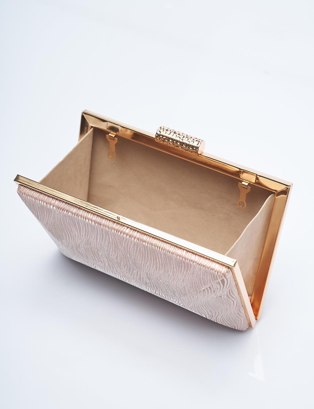 Sim Dokulu Portföy Çanta Rose Gold 