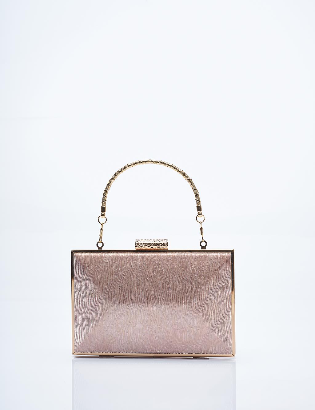 Sim Dokulu Portföy Çanta Rose Gold 