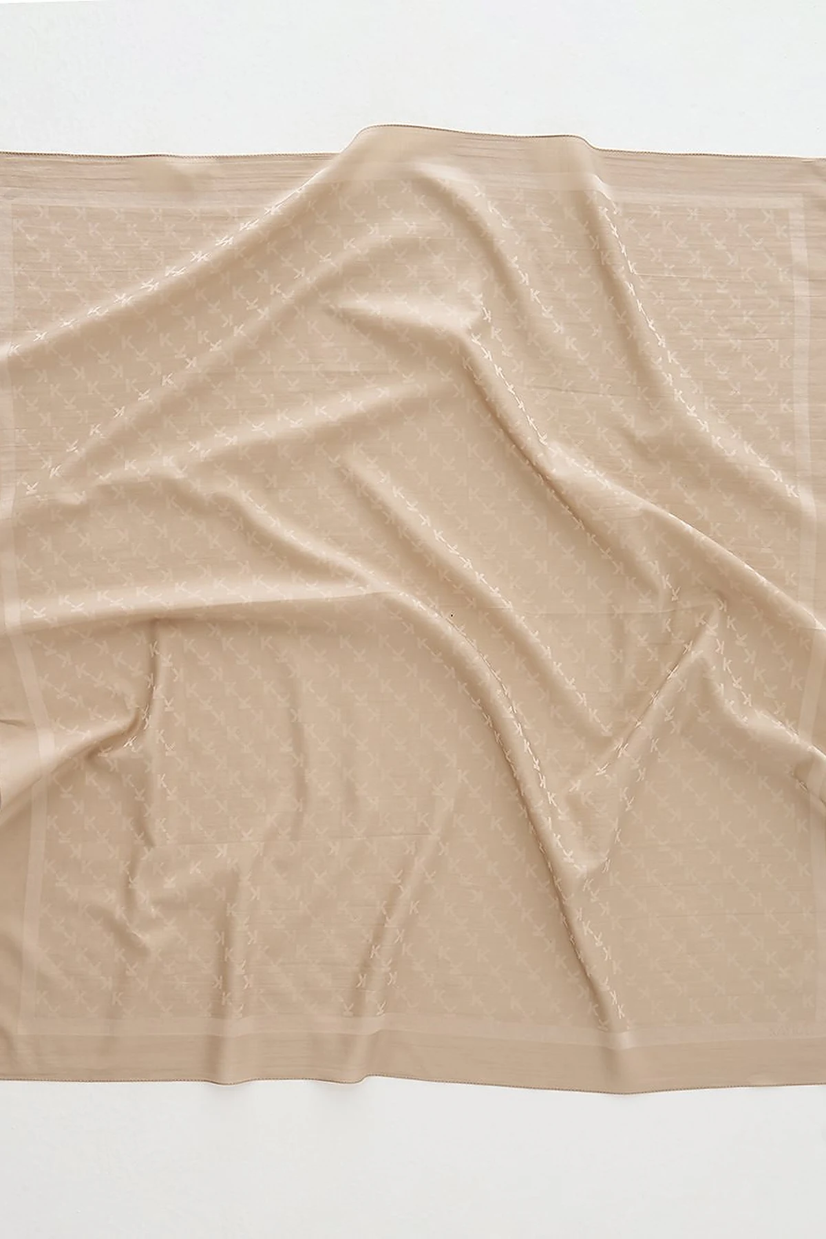 K Logo Woven Scarf Stone