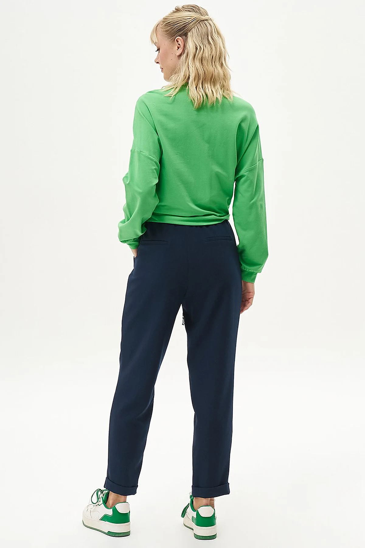 Chima Stitch Lace-Up Pants Dark Navy Blue