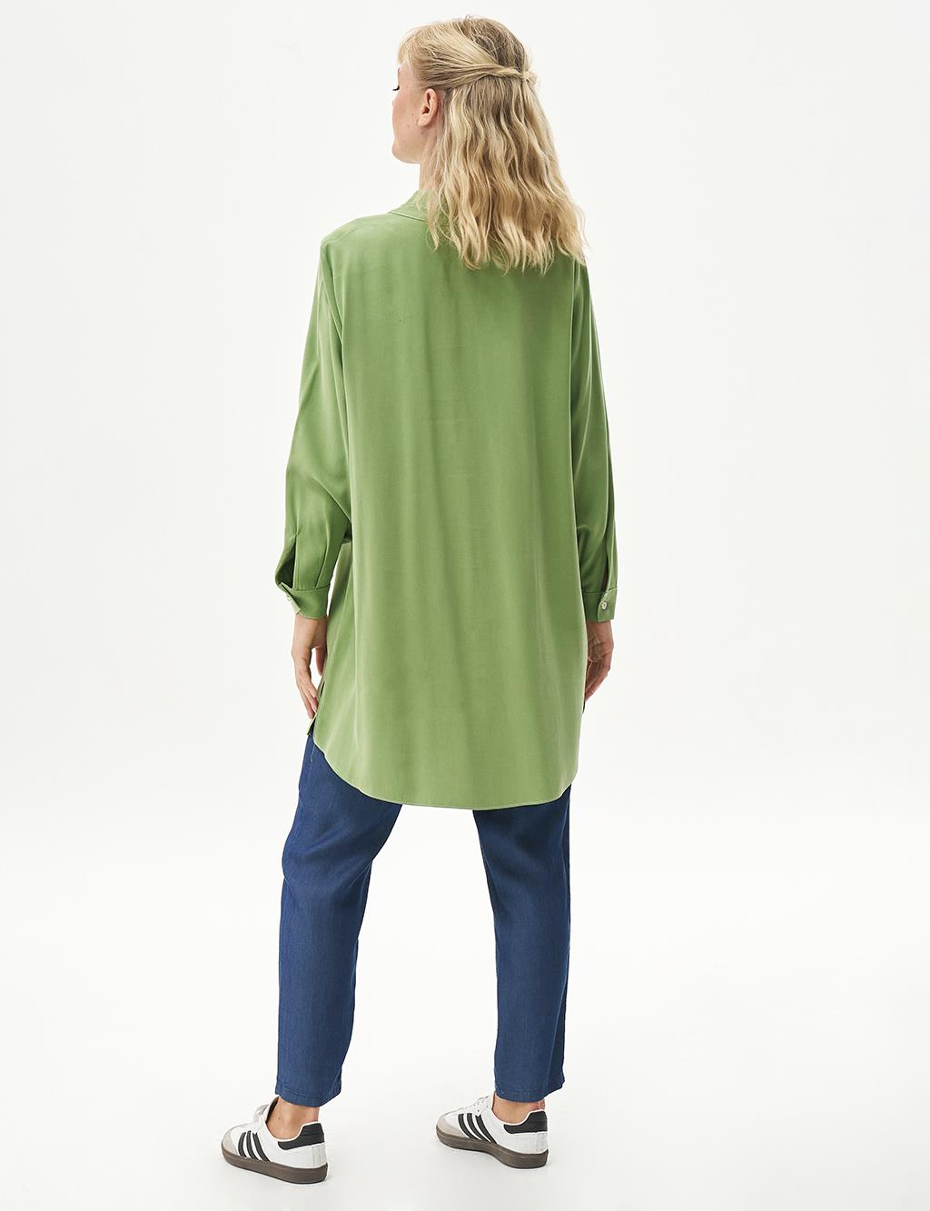 Tassel Detailed Layered Blouse Pistachio Green