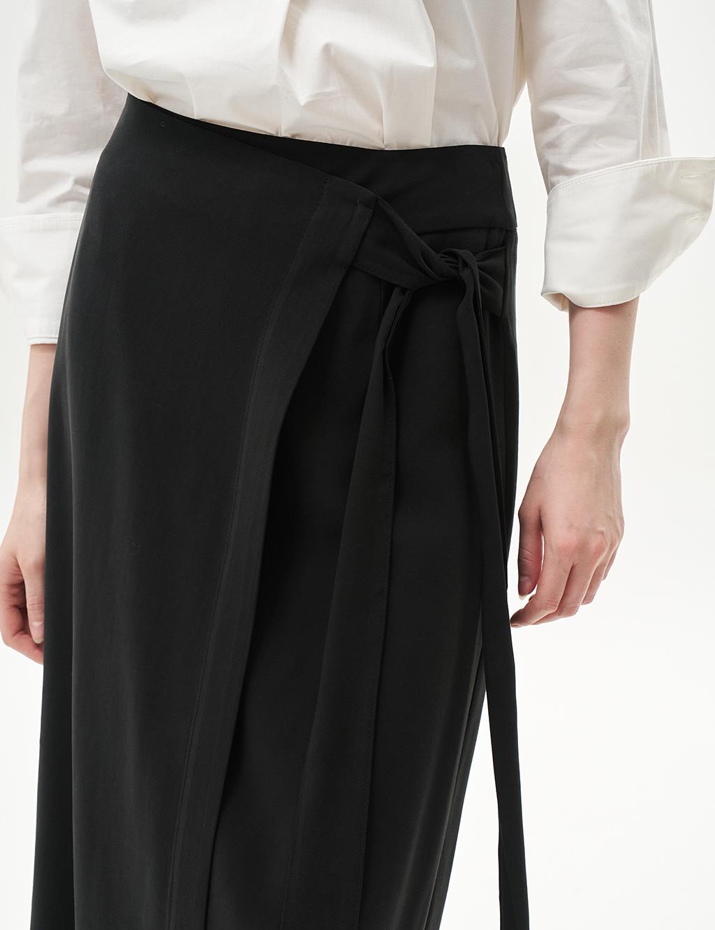 Rayon Wrap Skirt Black