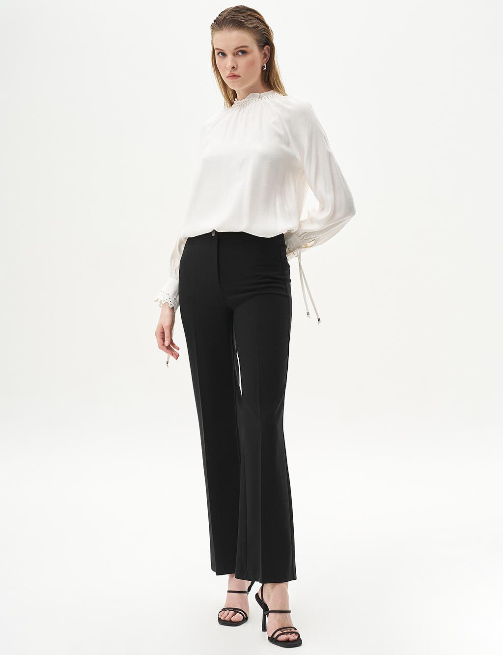 Basic Fabric Pants Black