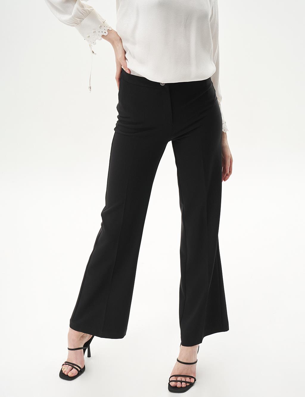 Basic Fabric Pants Black