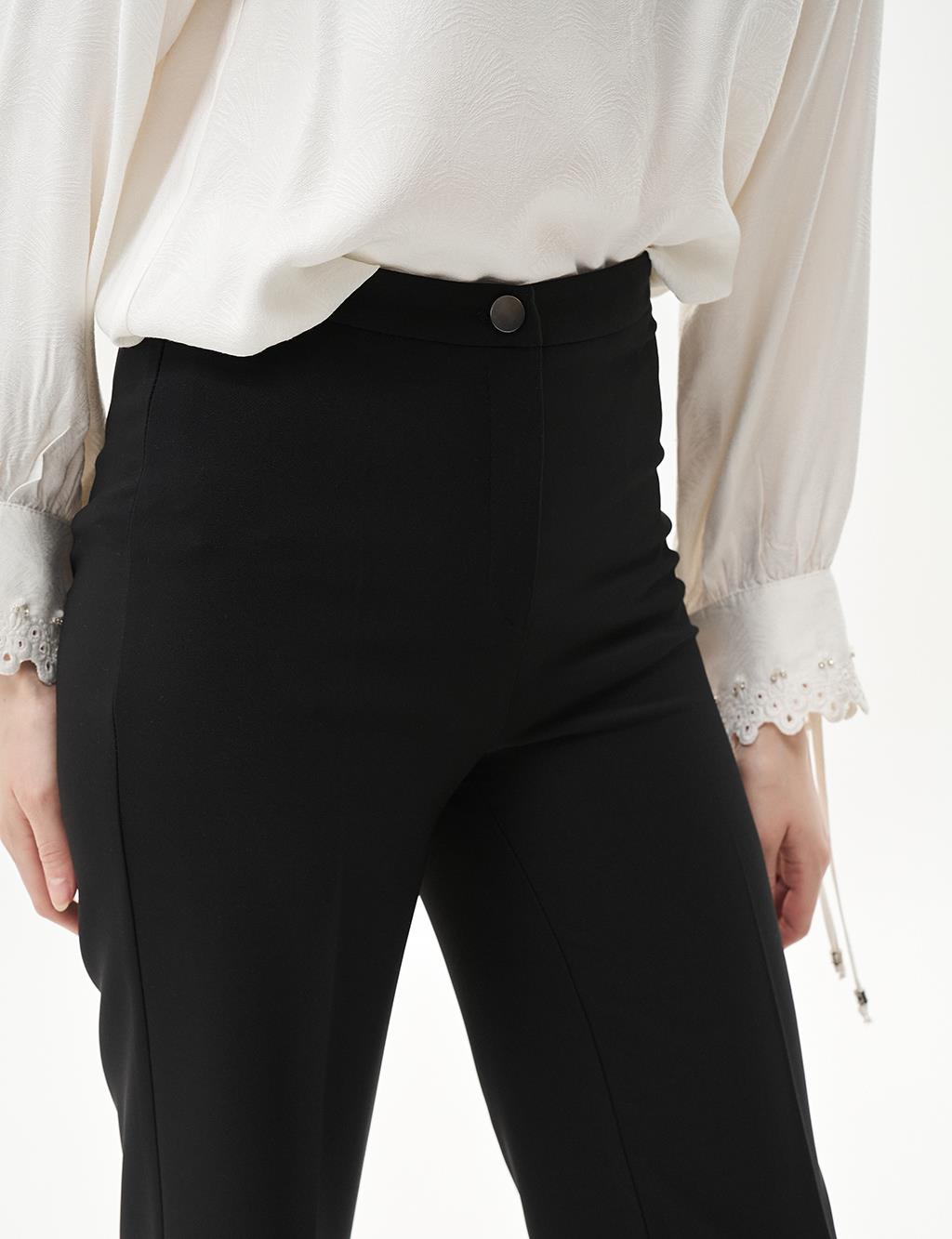 Basic Fabric Pants Black