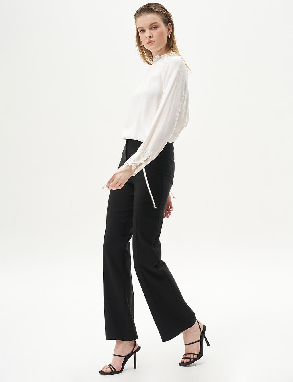 Basic Fabric Pants Black