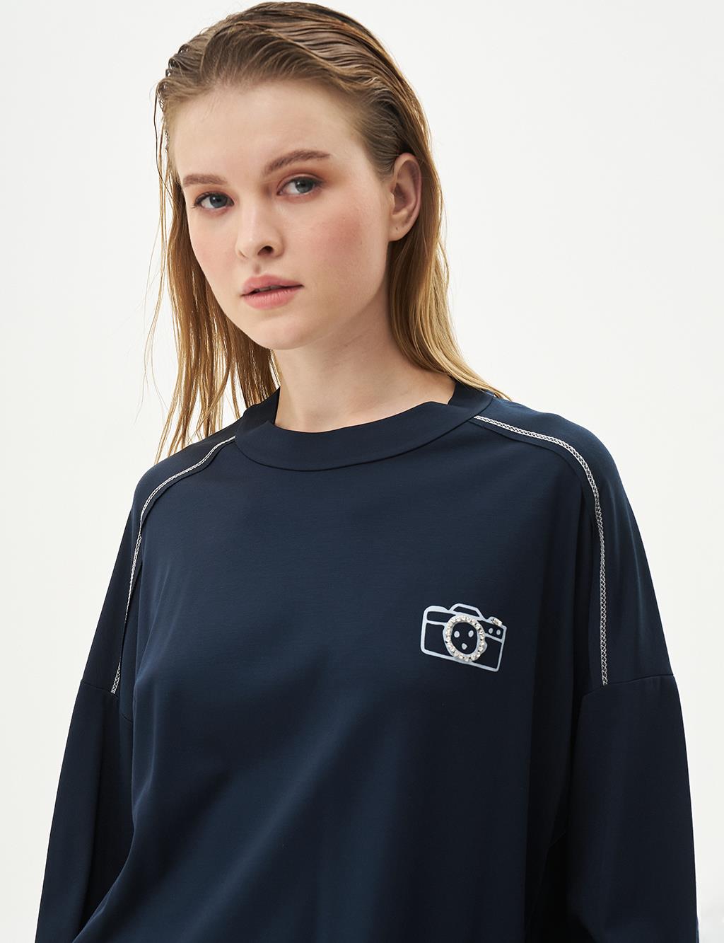 Logo Double Suit Dark Navy Blue