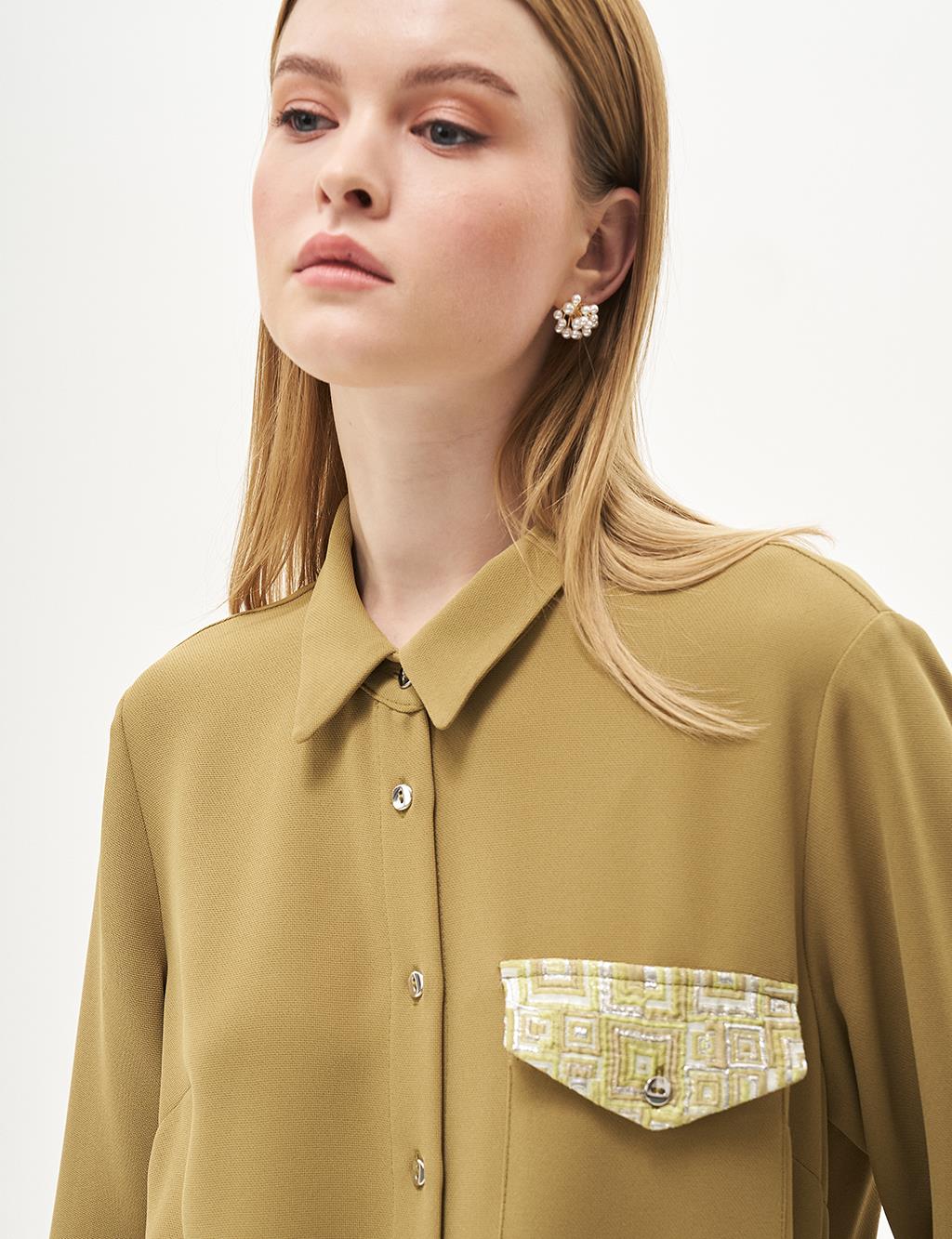 Single Pocket Full Length Tunic Khaki