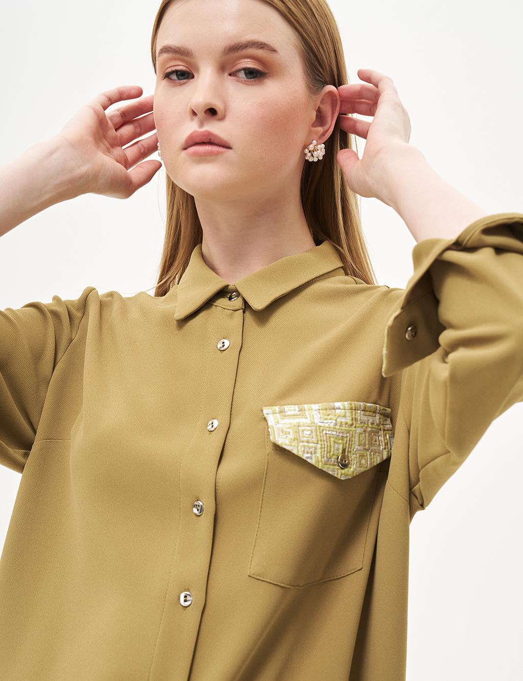 Single Pocket Full Length Tunic Khaki