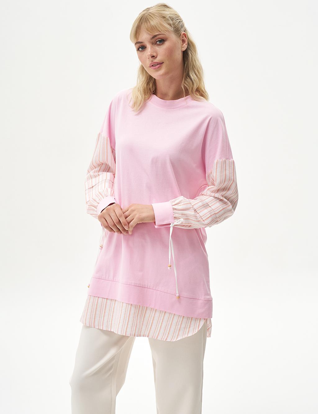Layered Detail Sweatshirt Candy Pink