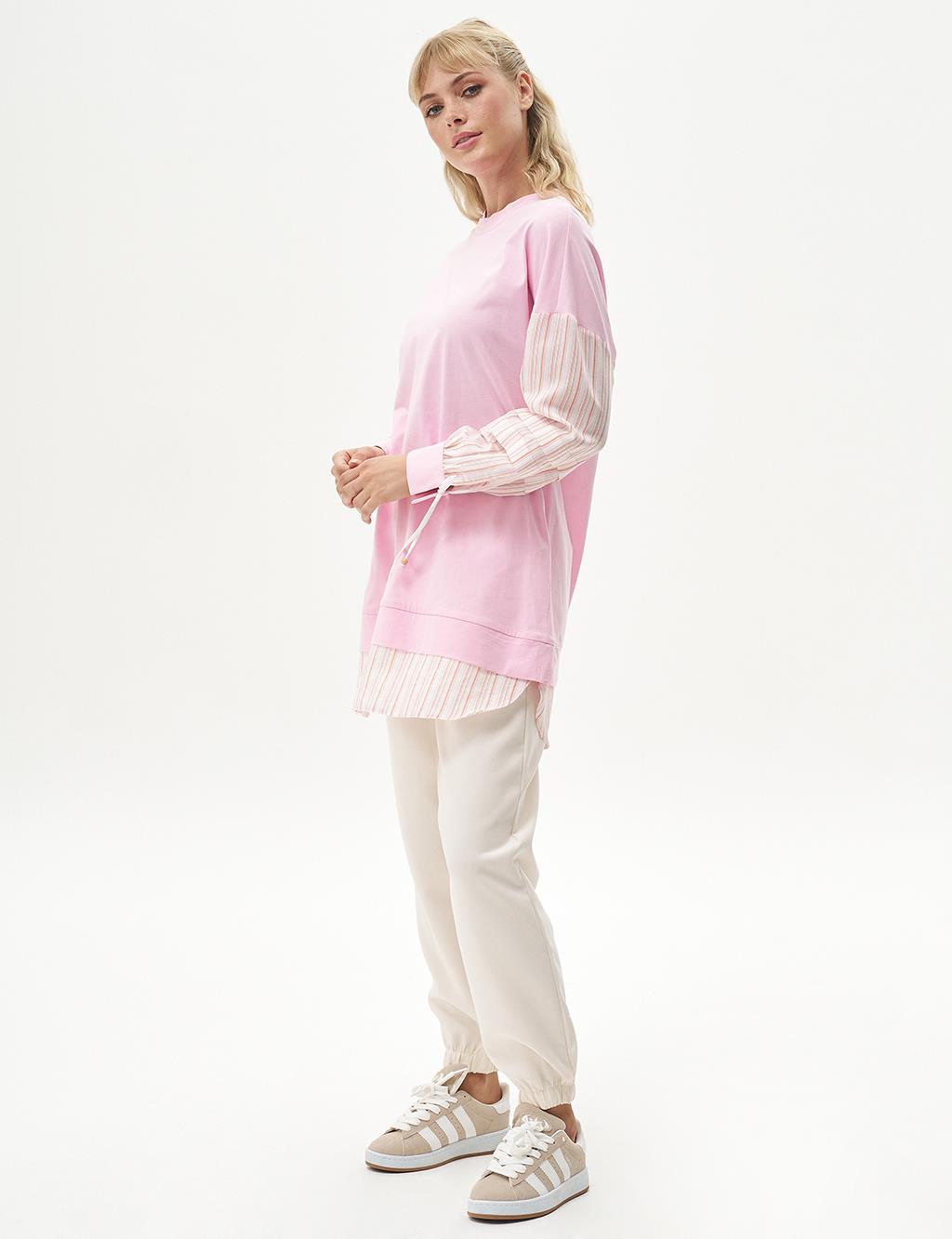 Layered Detail Sweatshirt Candy Pink