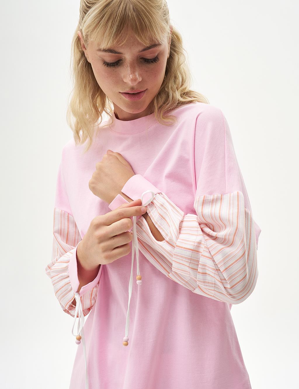 Layered Detail Sweatshirt Candy Pink