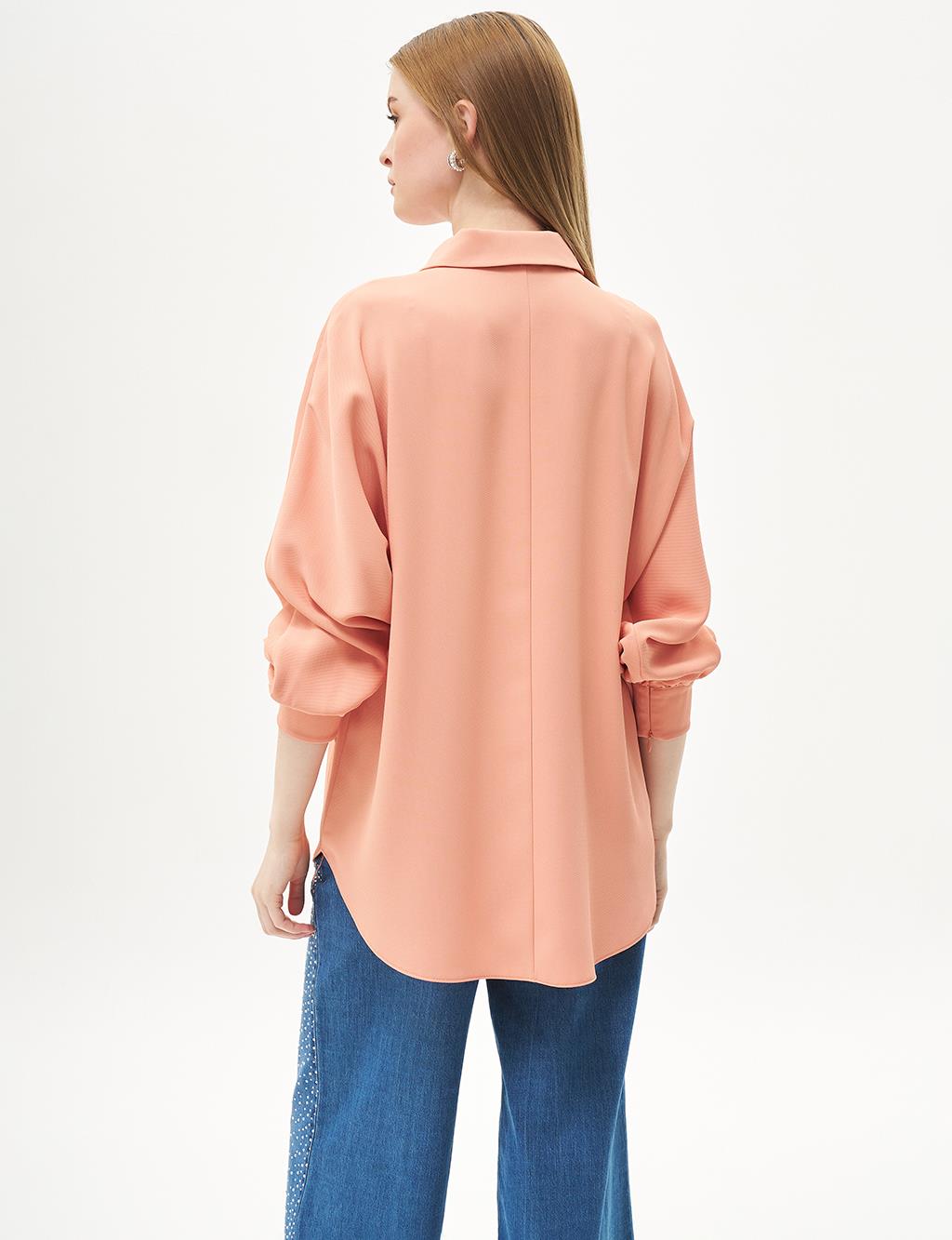 Stone-Embroidered Tunic Peach