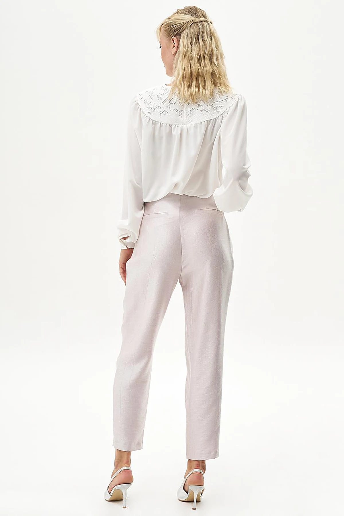 Jacquard Accessory Detailed Carrot Pants Powder