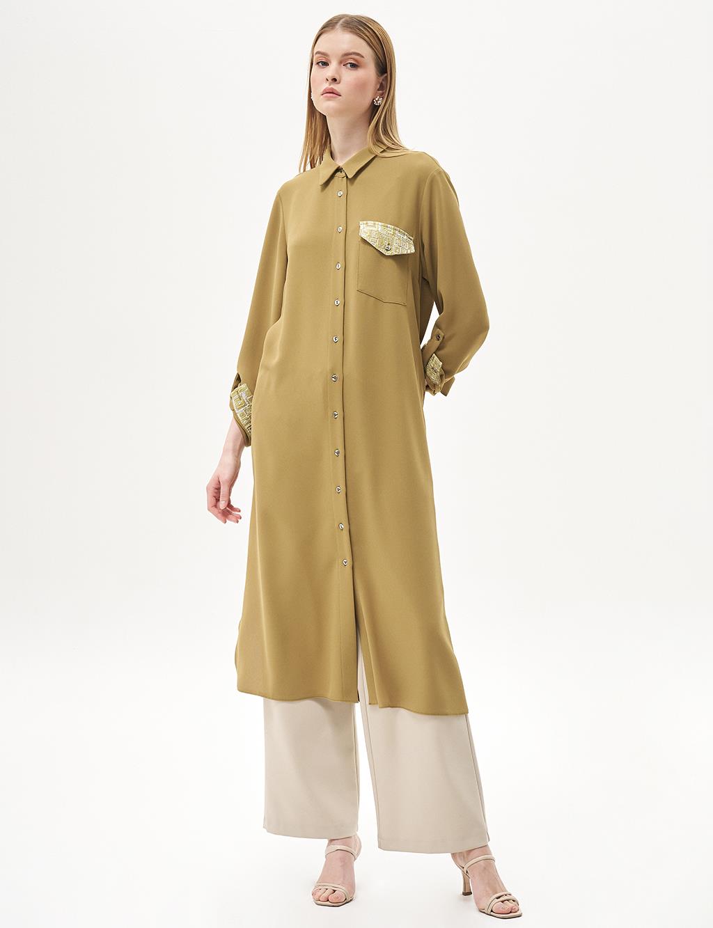 Single Pocket Full Length Tunic Khaki