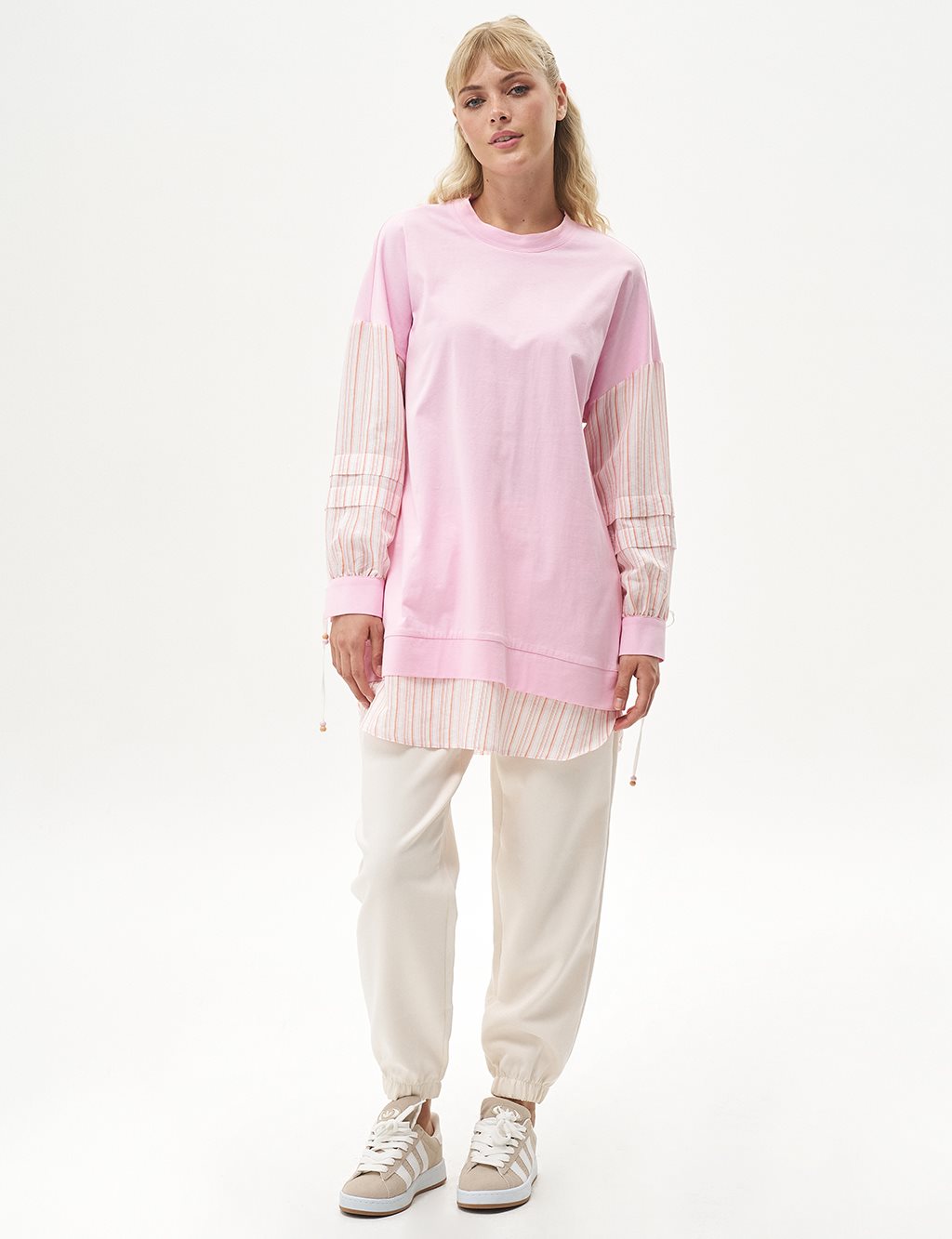 Layered Detail Sweatshirt Candy Pink