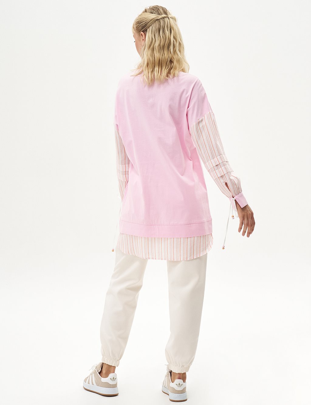 Layered Detail Sweatshirt Candy Pink