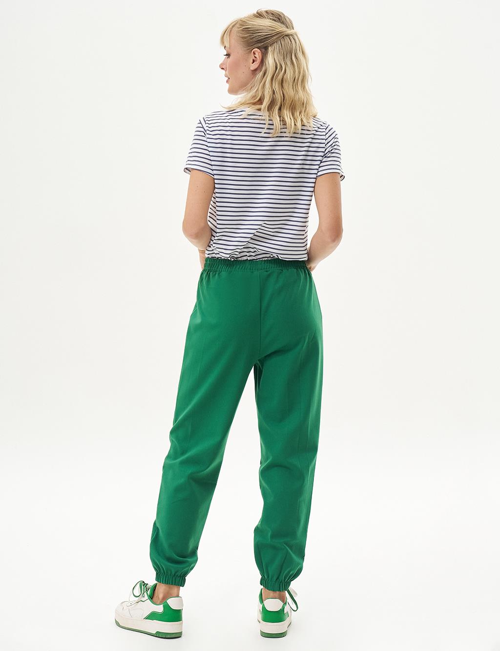 Elastic Waist Jogger Pants Apple Green