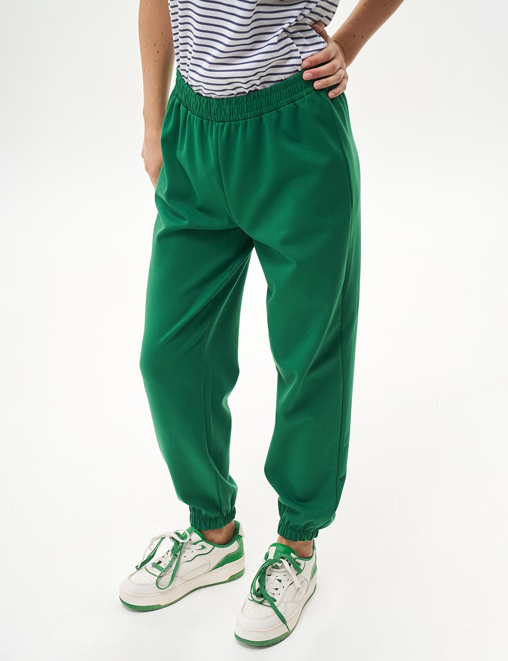 Elastic Waist Jogger Pants Apple Green