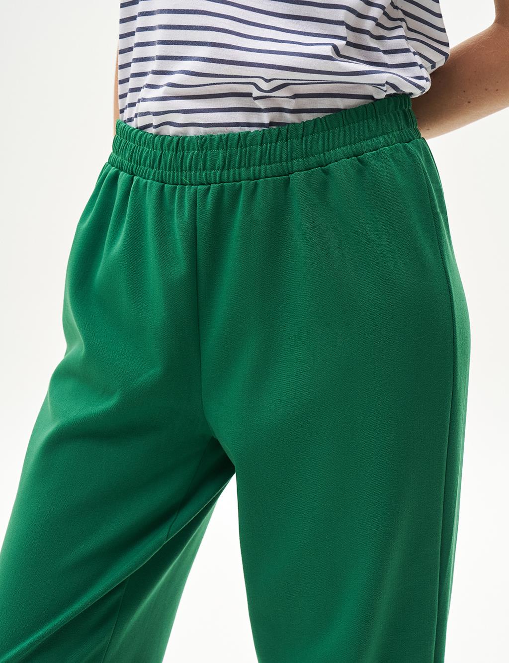 Elastic Waist Jogger Pants Apple Green