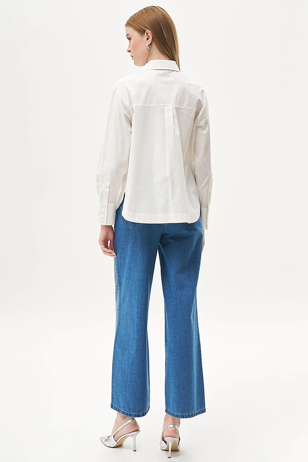 Half Placket Poplin Tunic Ecru