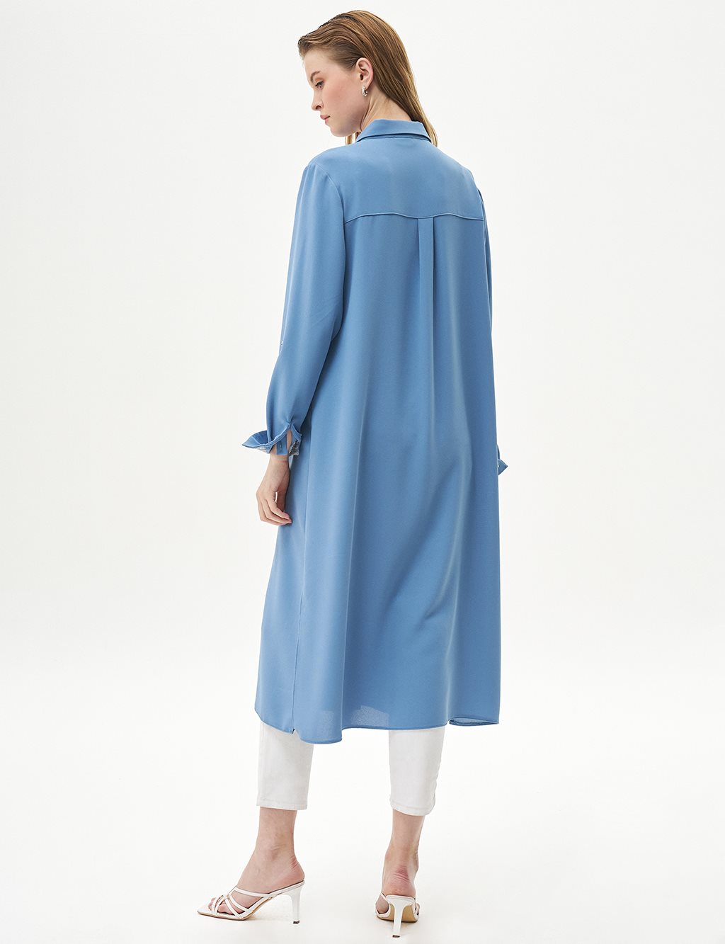 Single Pocket Full Length Tunic Crown Blue