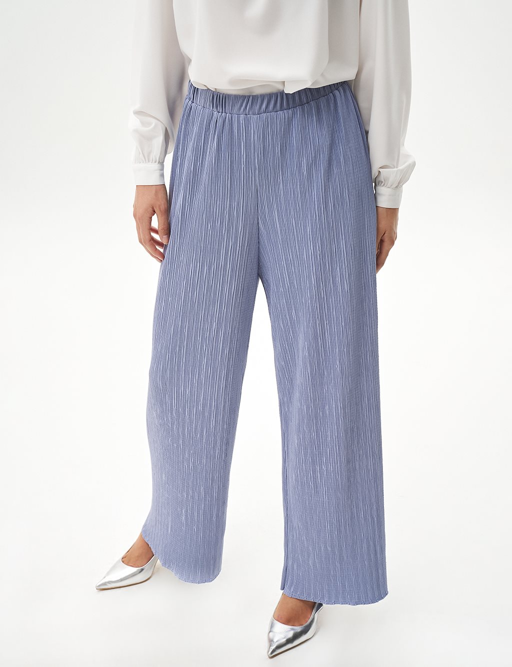 Elasticated Waist Corduroy Pants Aviation Blue