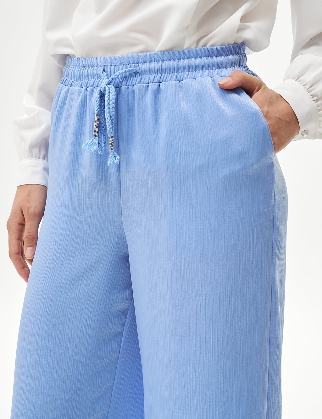 Beli Lastikli Pantolon Havacı Mavi