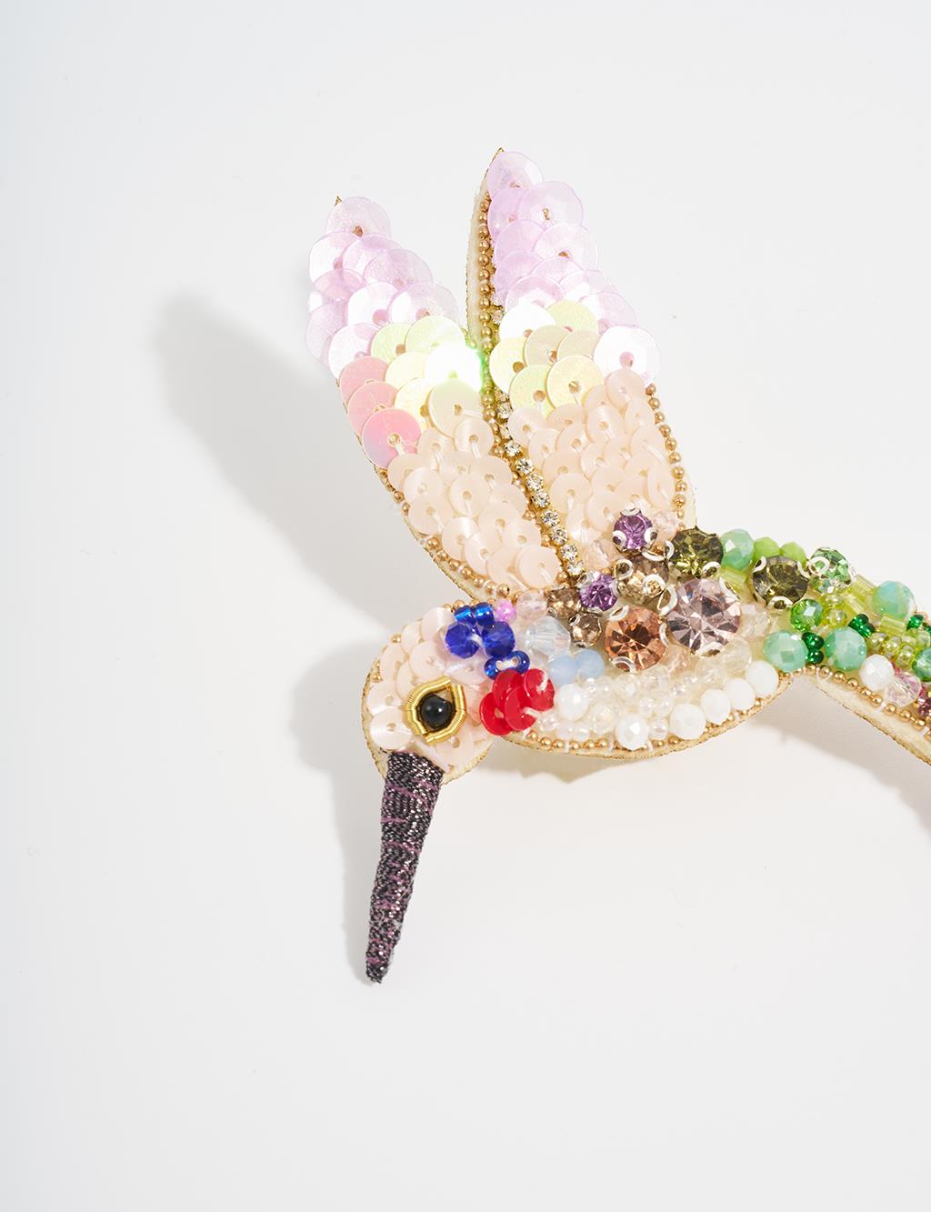 Handmade Pink Bird Brooch