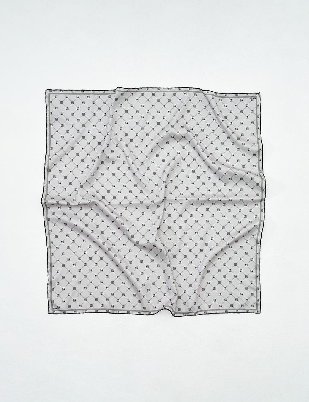 Cross Logo Monogram Scarf Gray