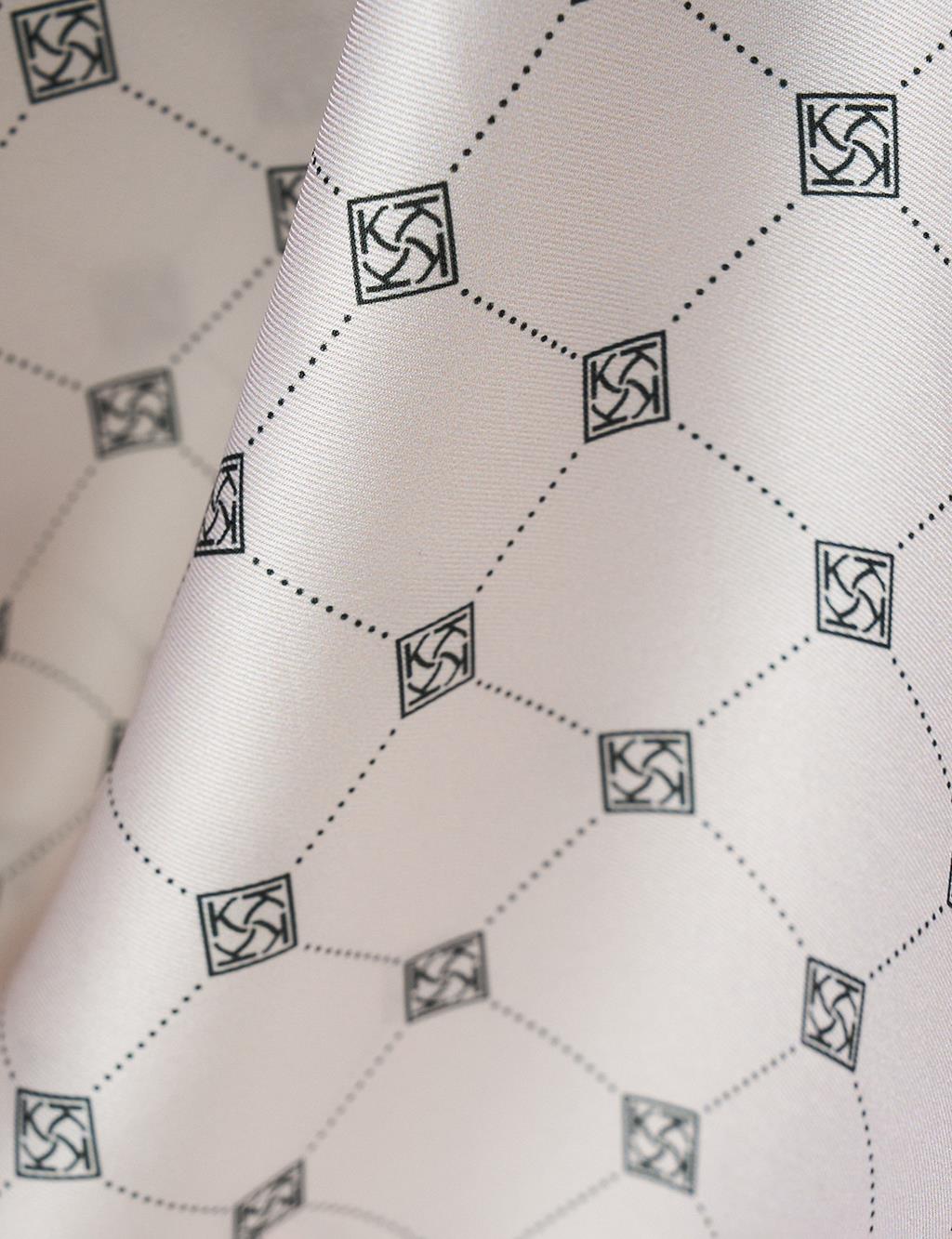 Monogram Scarf Cream with Cross Logo