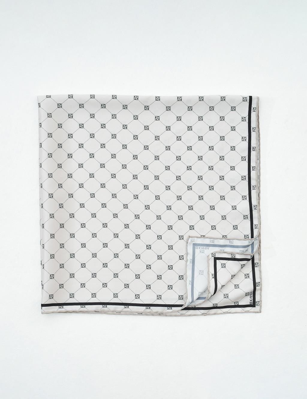 Monogram Scarf Cream with Cross Logo