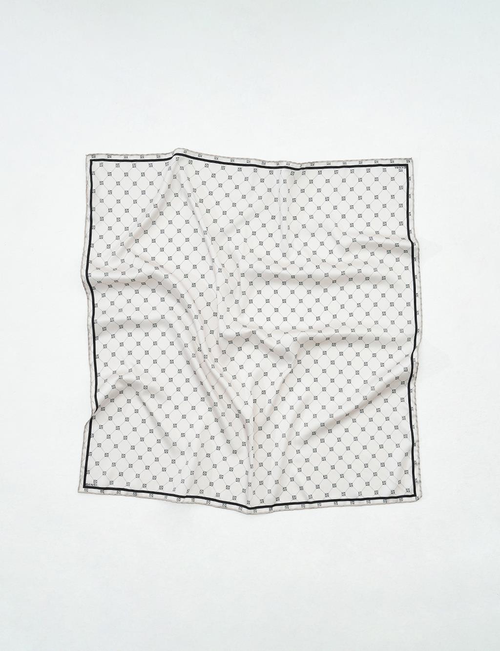 Monogram Scarf Cream with Cross Logo