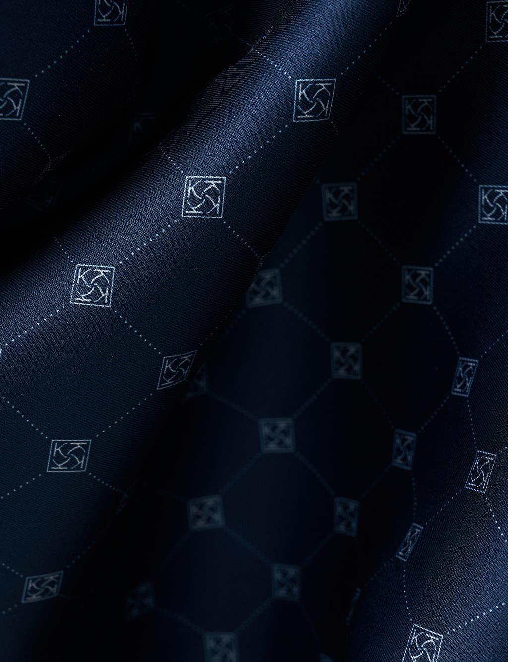 Cross Logo Monogram Scarf Navy Blue