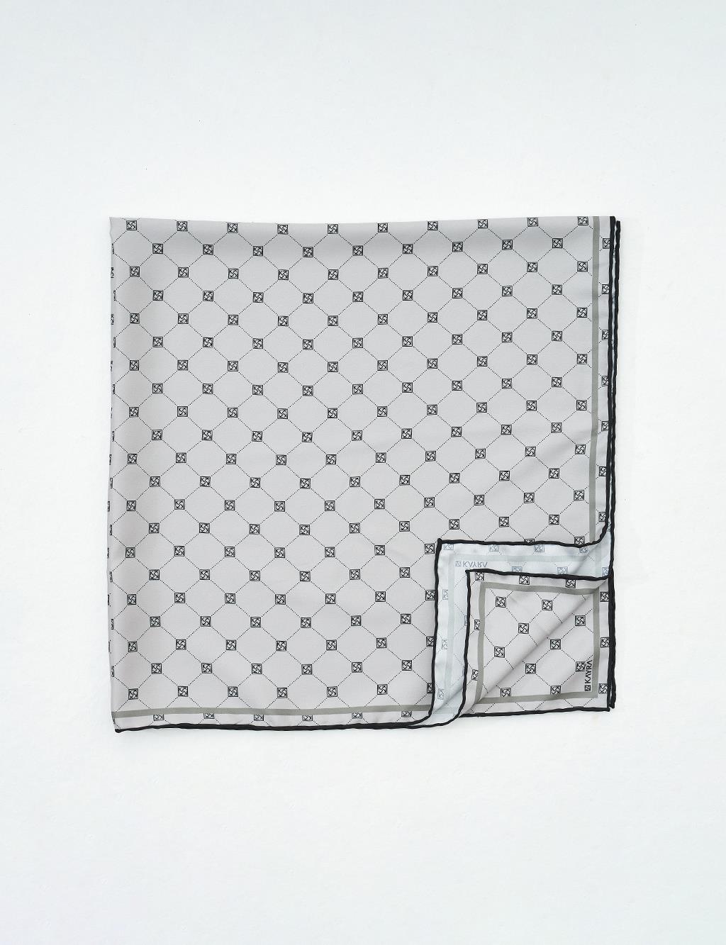 Cross Logo Monogram Scarf Gray