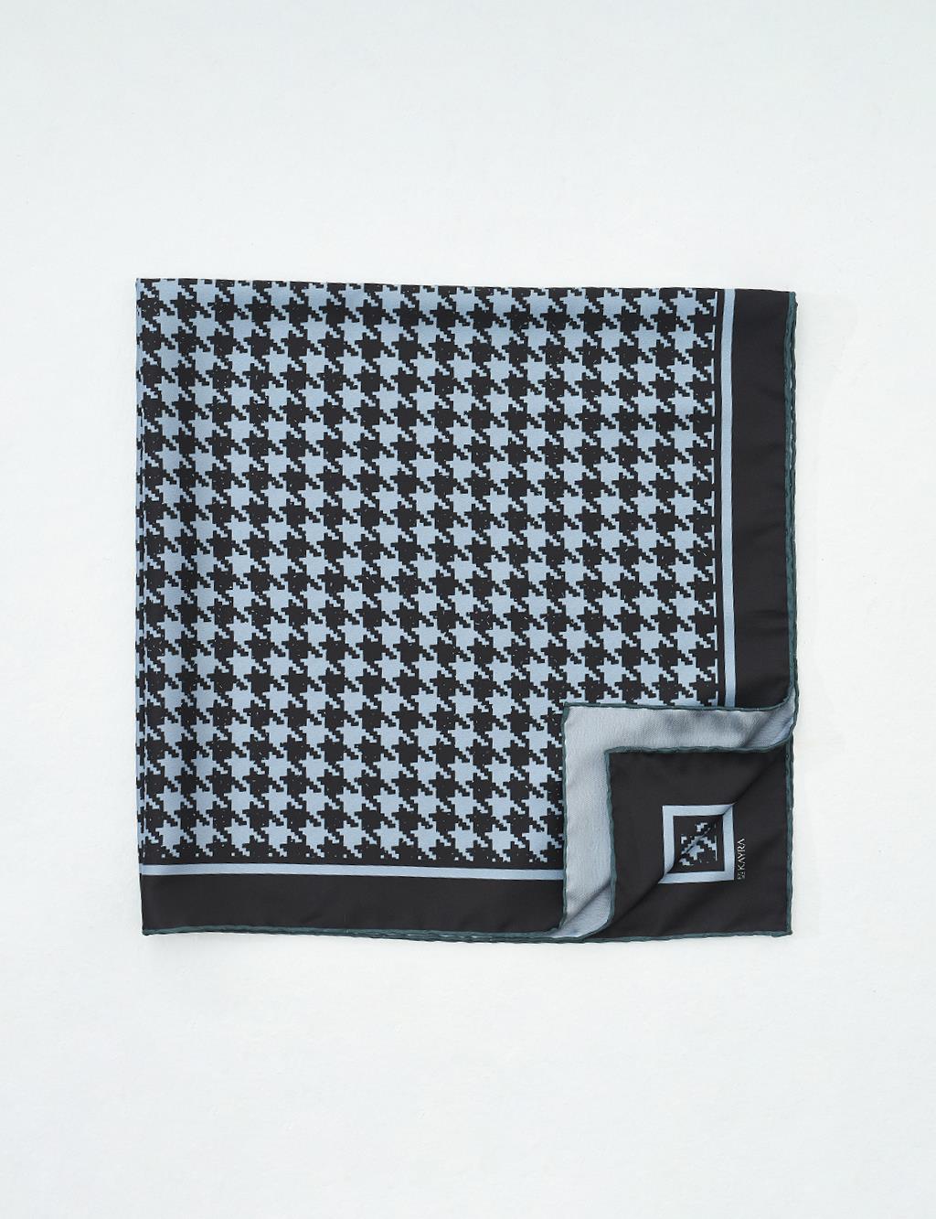 Houndstooth Patterned Scarf Black