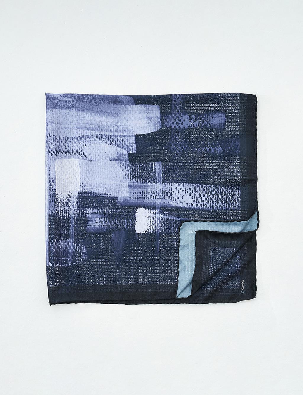 Brush Patterned Twill Scarf Black