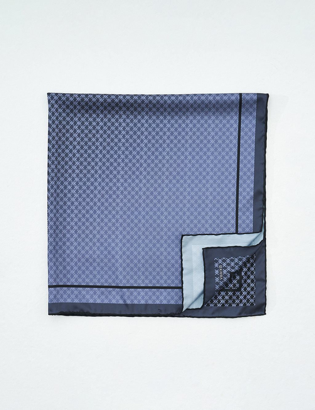 K Logo Monogram Scarf Navy Blue