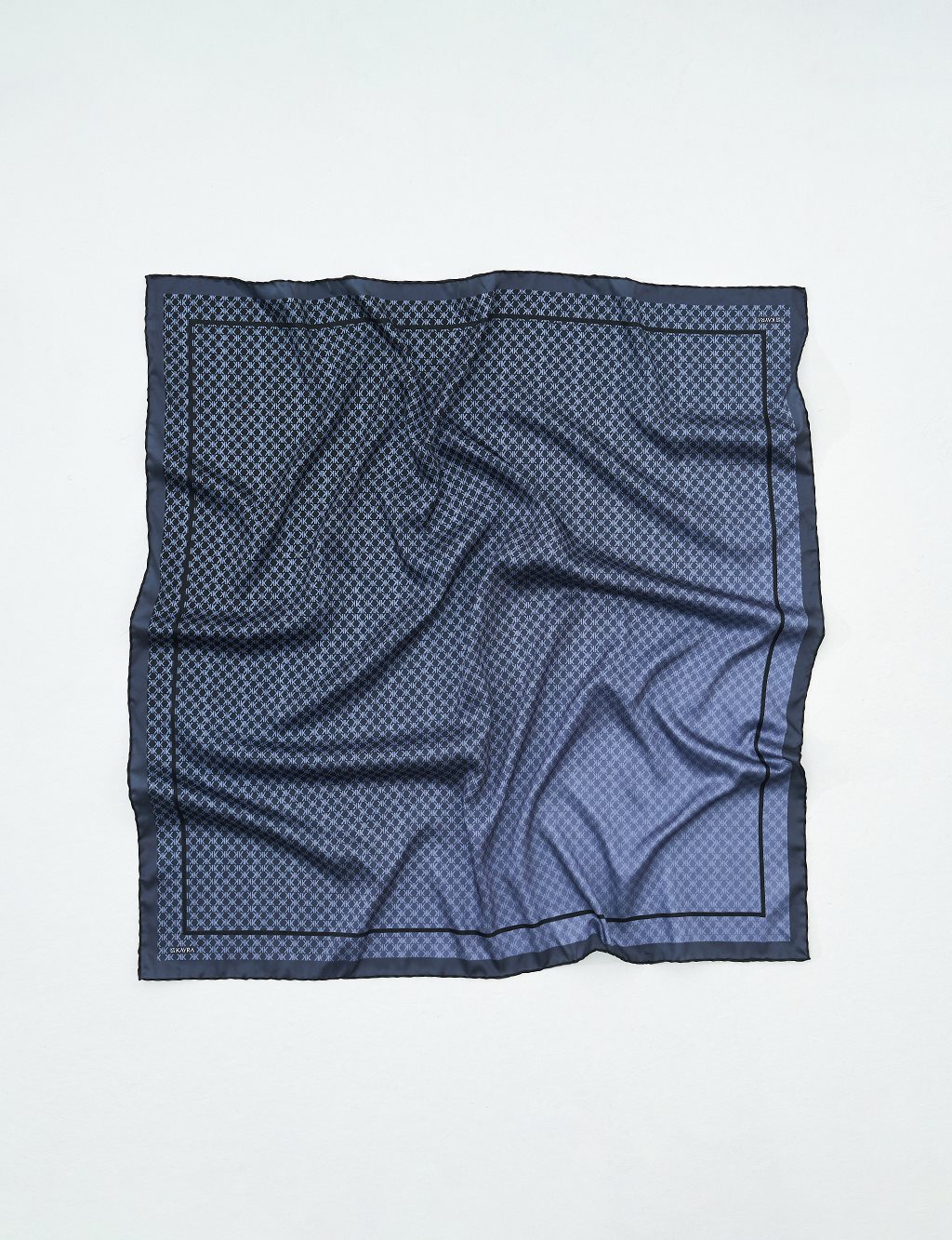 K Logo Monogram Scarf Navy Blue