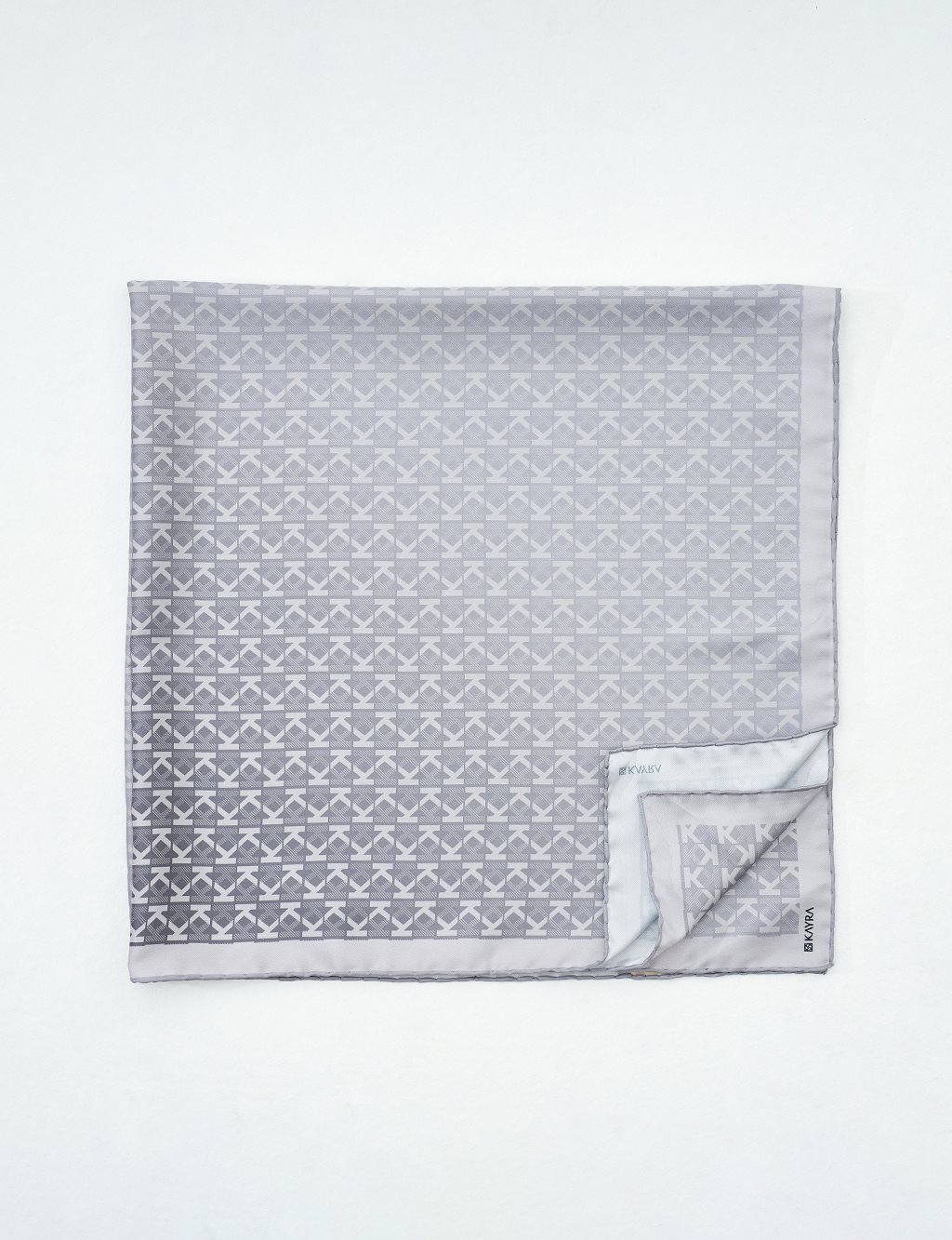 Monogram Scarf Gray with K Logo