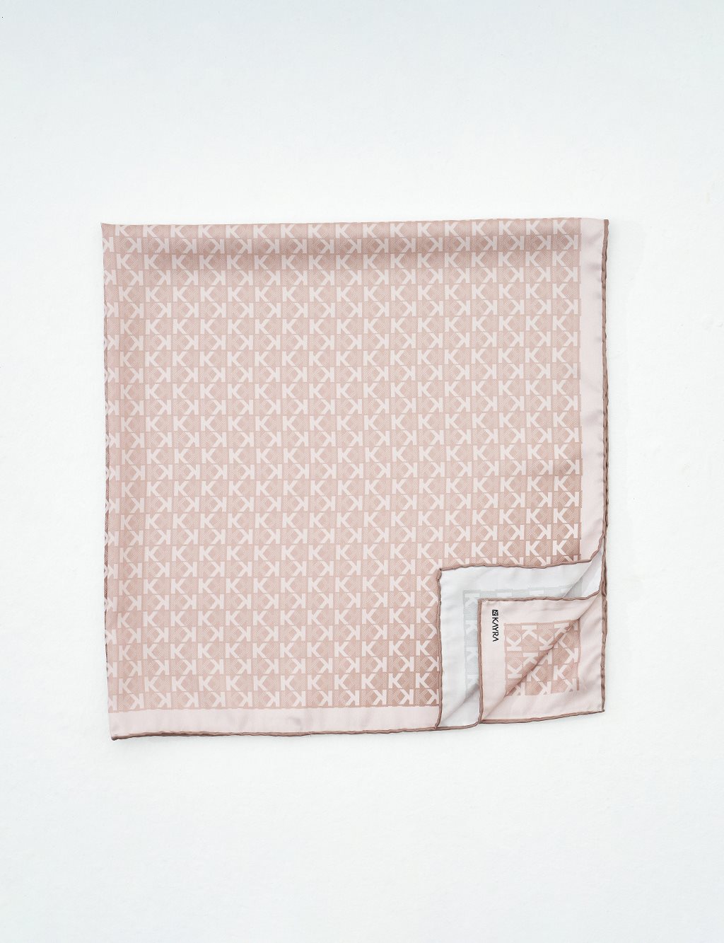 K Logo Monogram Scarf Beige