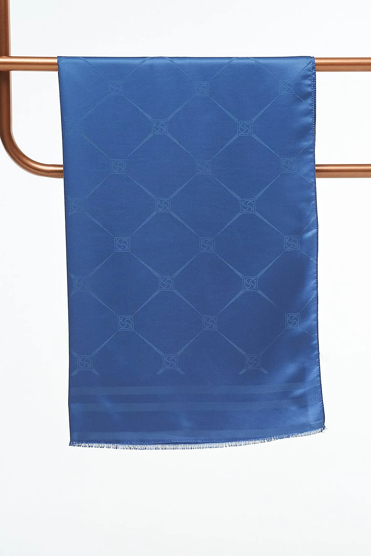 Baklava Pattern Silk Shawl Indigo
