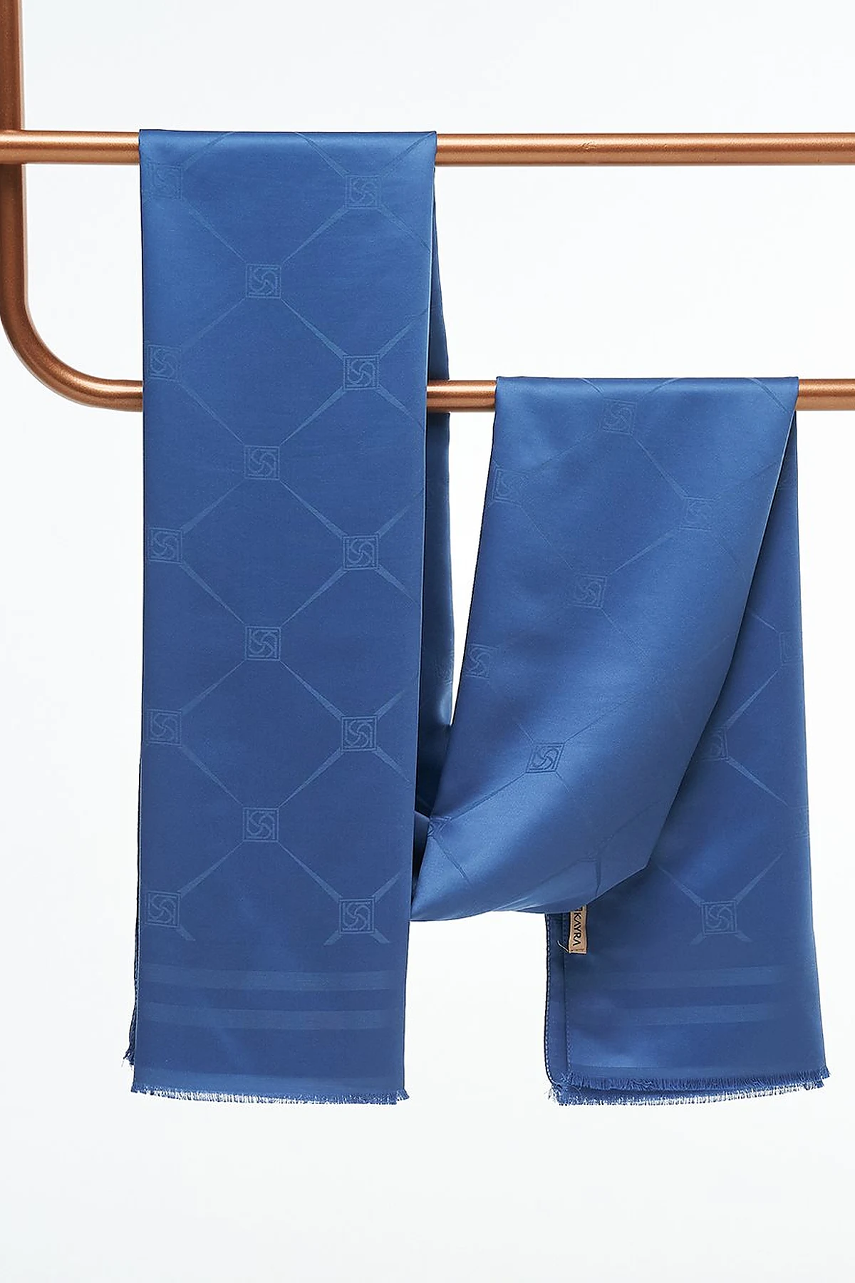 Baklava Pattern Silk Shawl Indigo